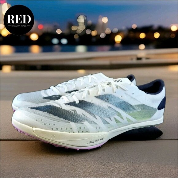 Adidas Adizero Ambition Track Spikes Cleats White Green IE5486 - Men’s Size 11.5 - Picture 2 of 16